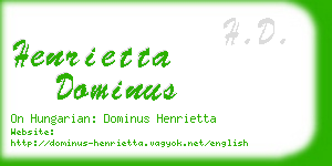 henrietta dominus business card